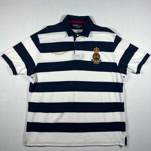 Vintage Polo Ralph Lauren 1st Division RL Regiment Striped Rugby Men Size XXL